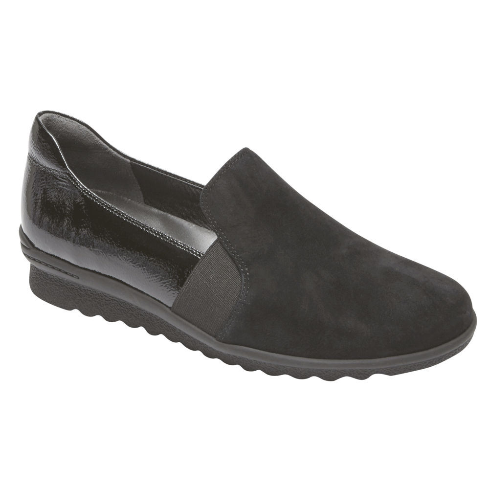 Rockport Womens Slip-On Black - truFLEX Chenole - UK 274-KXBDSZ